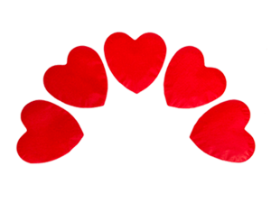 Red hearts paper confetti