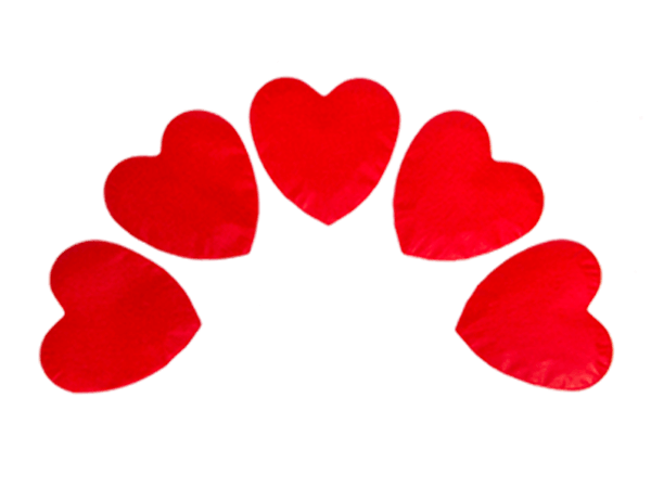 Red hearts paper confetti