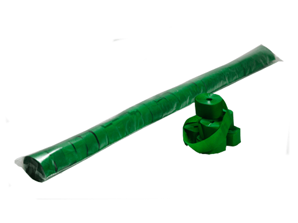 Serpentinas Verdes Ignífugas y Biodegradables 10m Serpentina de papel verde ignífugo biodegradable para cañón de confeti o máquina Stadium Blaster.